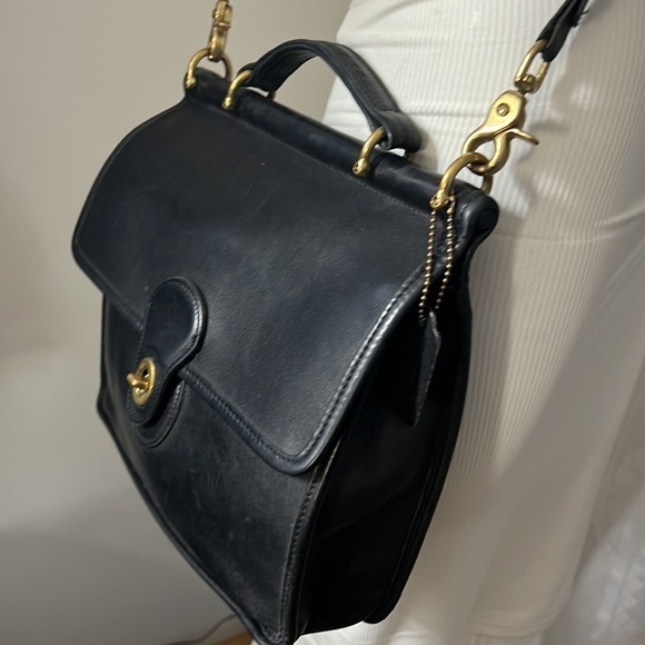 Coach Legacy Vintage 9927 Willis Black Leather Shoulder Crossbody Handbag - Picture 7 of 16